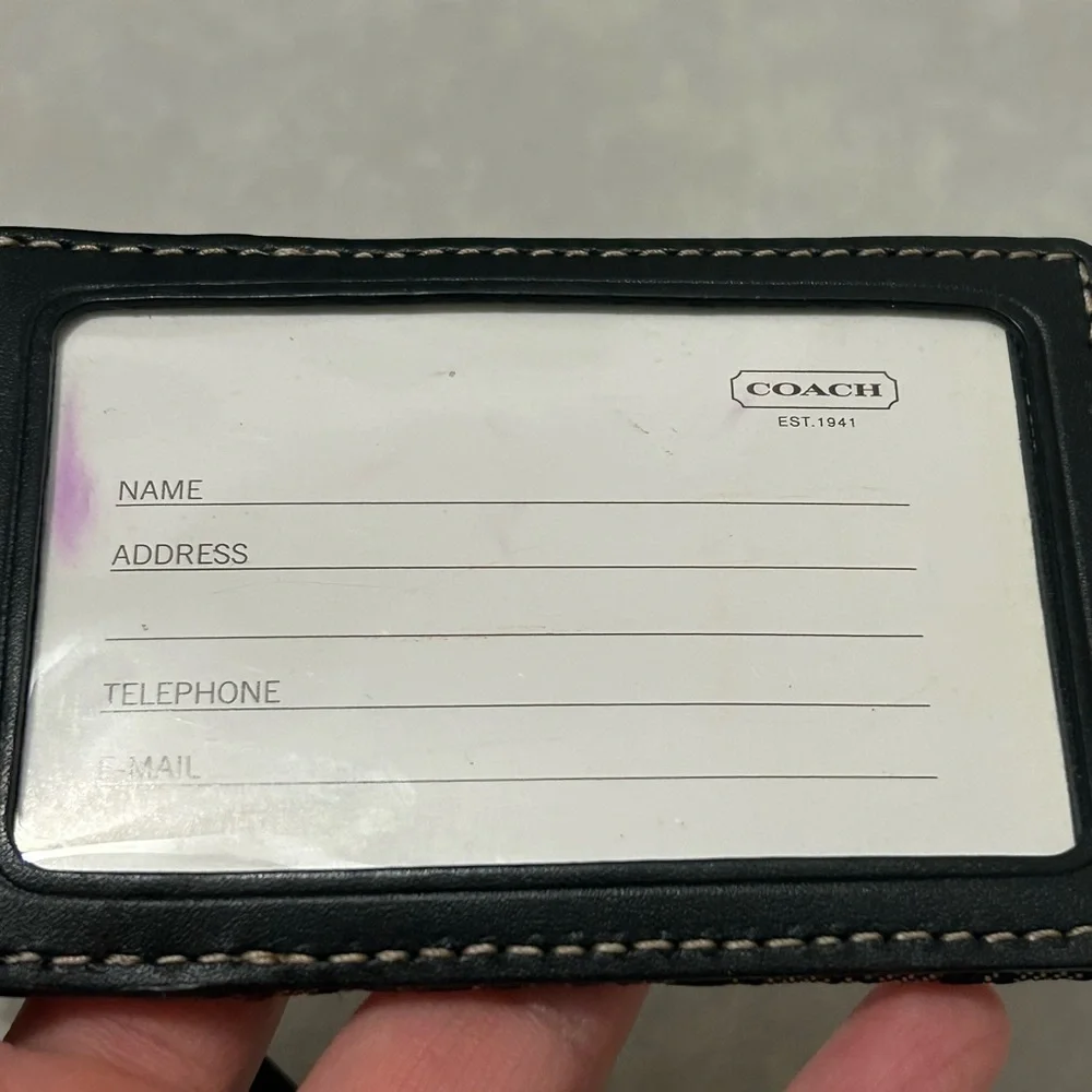 COACH Signature Black Mini C ID Lanyard